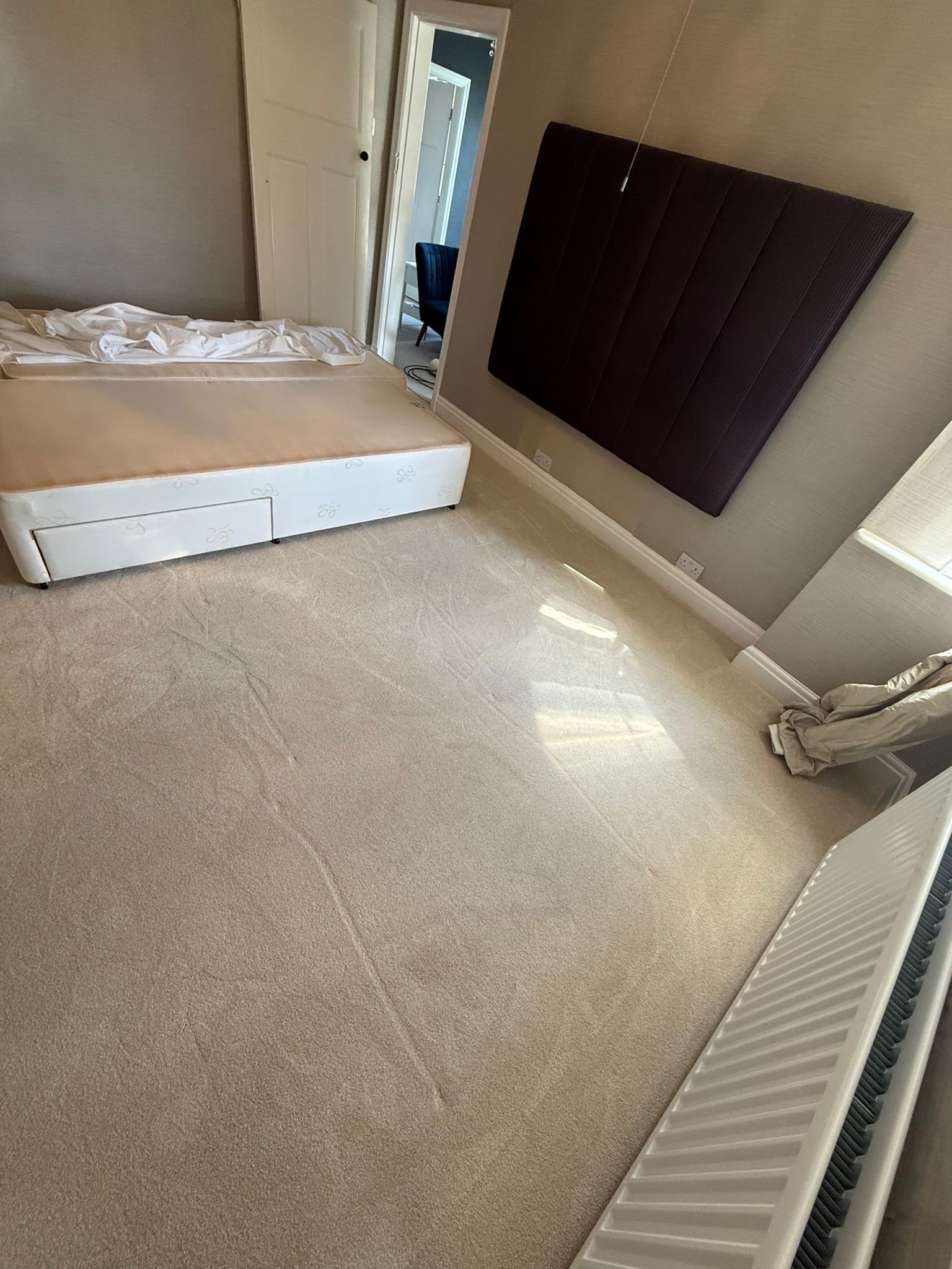 Finished bedroom carpet, freshly fitted